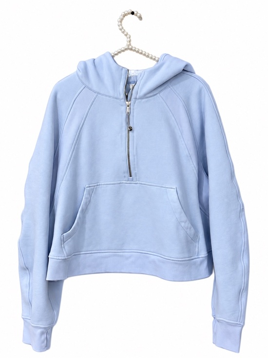 lululemon athletica Sweaters - Lululemon Scuba Oversized Half-Zip Hoodie XL/XXL Blue Linen Light Blue
